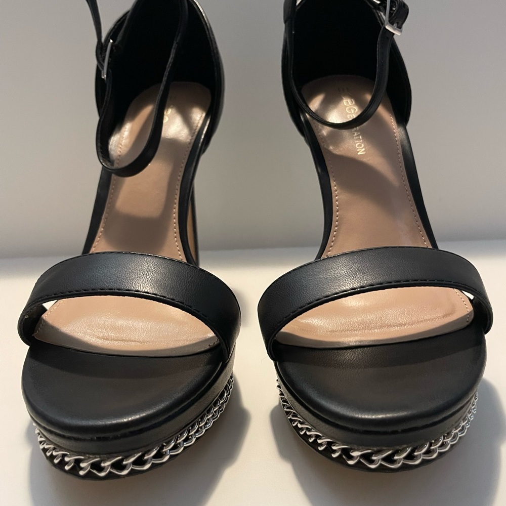 BCBGeneration Black Chain Detail Heels